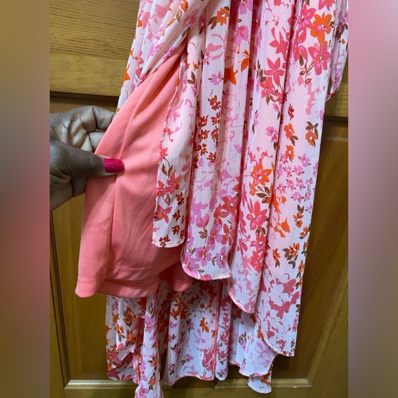 NWT DKNY Plus Size Floral Ruffled Sleeve Dress - Picture 5 of 5